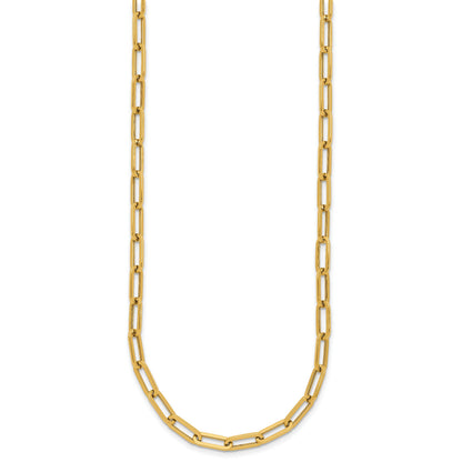 14K Yellow Gold 4.0mm Fancy Oval Link 18 inch Necklace