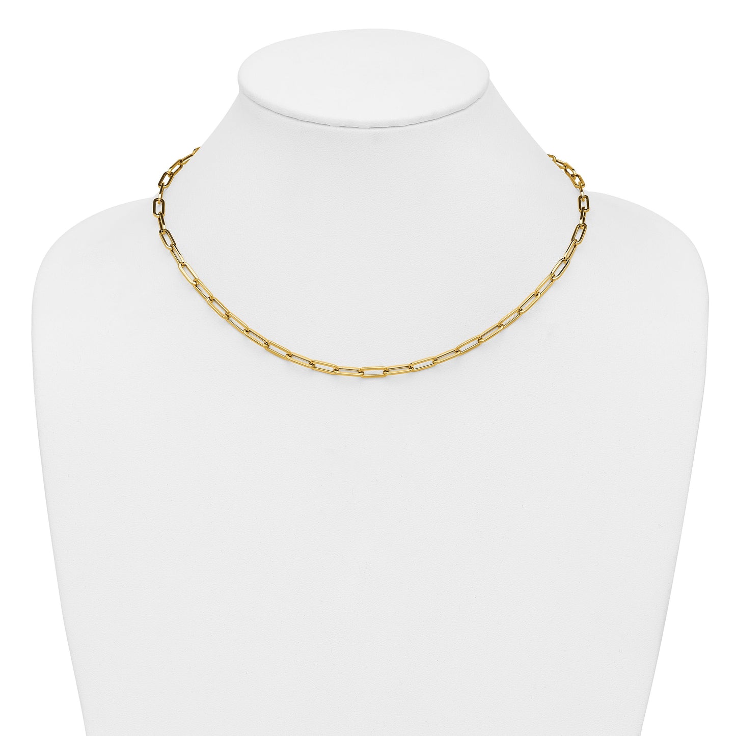 14K Yellow Gold 4.0mm Fancy Oval Link 18 inch Necklace