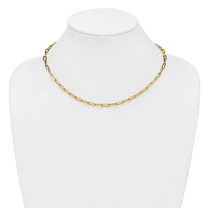 14K Yellow Gold 4.0mm Fancy Oval Link 18 inch Necklace