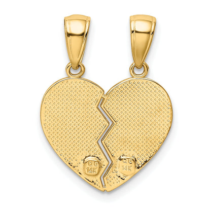 14k Gold BIG SISTER-LITTLE SISTER Breakable Heart Pendant
