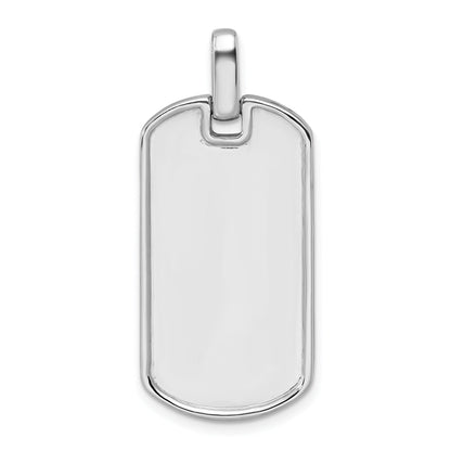 14K Gold  1 carat Lab Grown Diamond Dog Tag Pendant