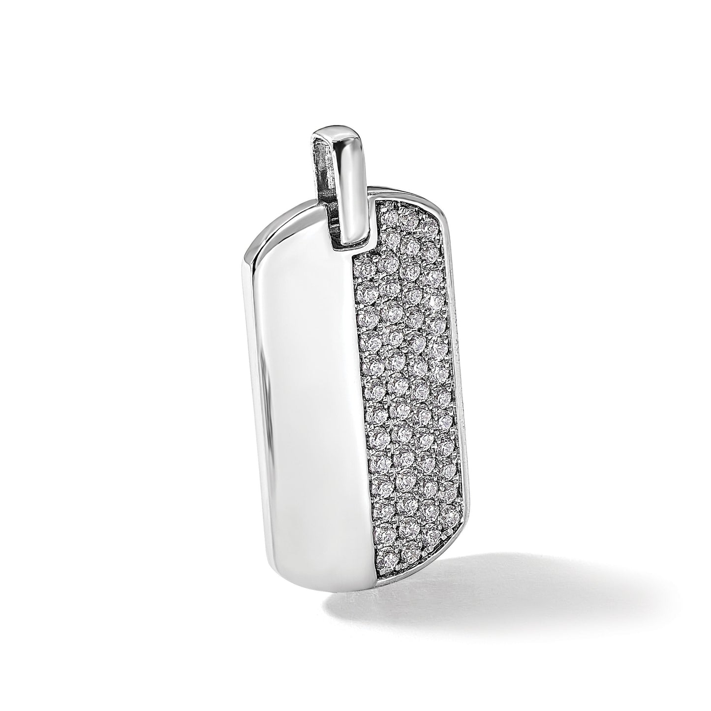 14K Gold  1 carat Lab Grown Diamond Dog Tag Pendant