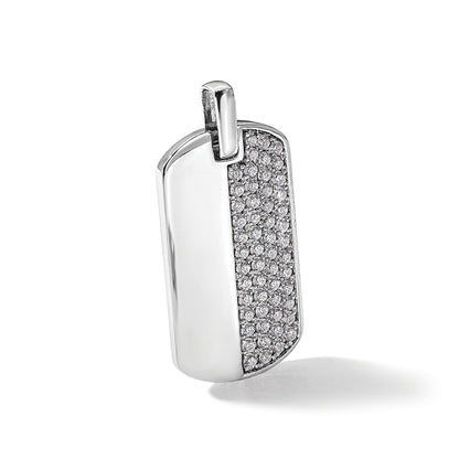 14K Gold  1 carat Lab Grown Diamond Dog Tag Pendant