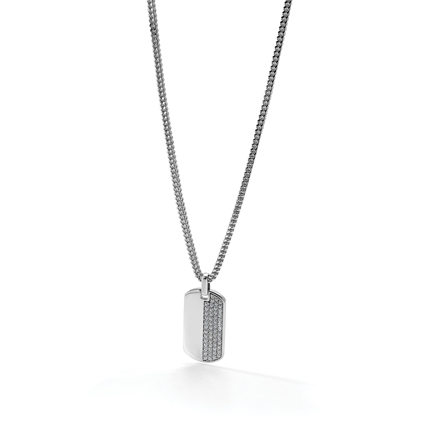 14K Gold  1 carat Lab Grown Diamond Dog Tag Pendant
