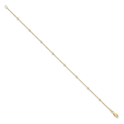 14K Yellow Gold Lab Grown Diamond Station Bracelet