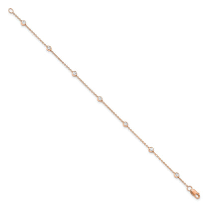 14k Gold Lab Grown Diamond Station Bracelets