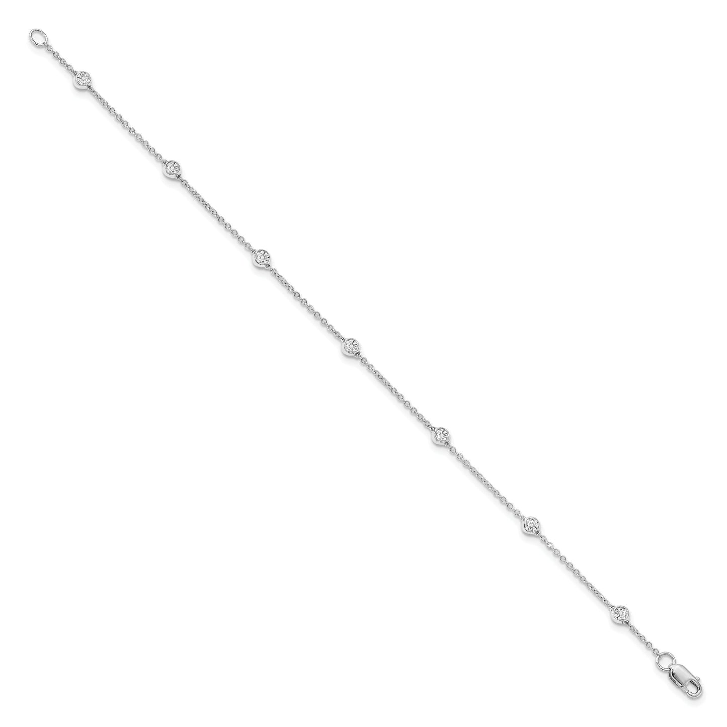 14k Gold Lab Grown Diamond Station Bracelets