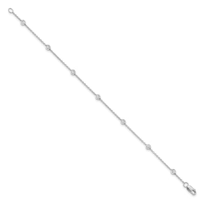 14k Gold Lab Grown Diamond Station Bracelets