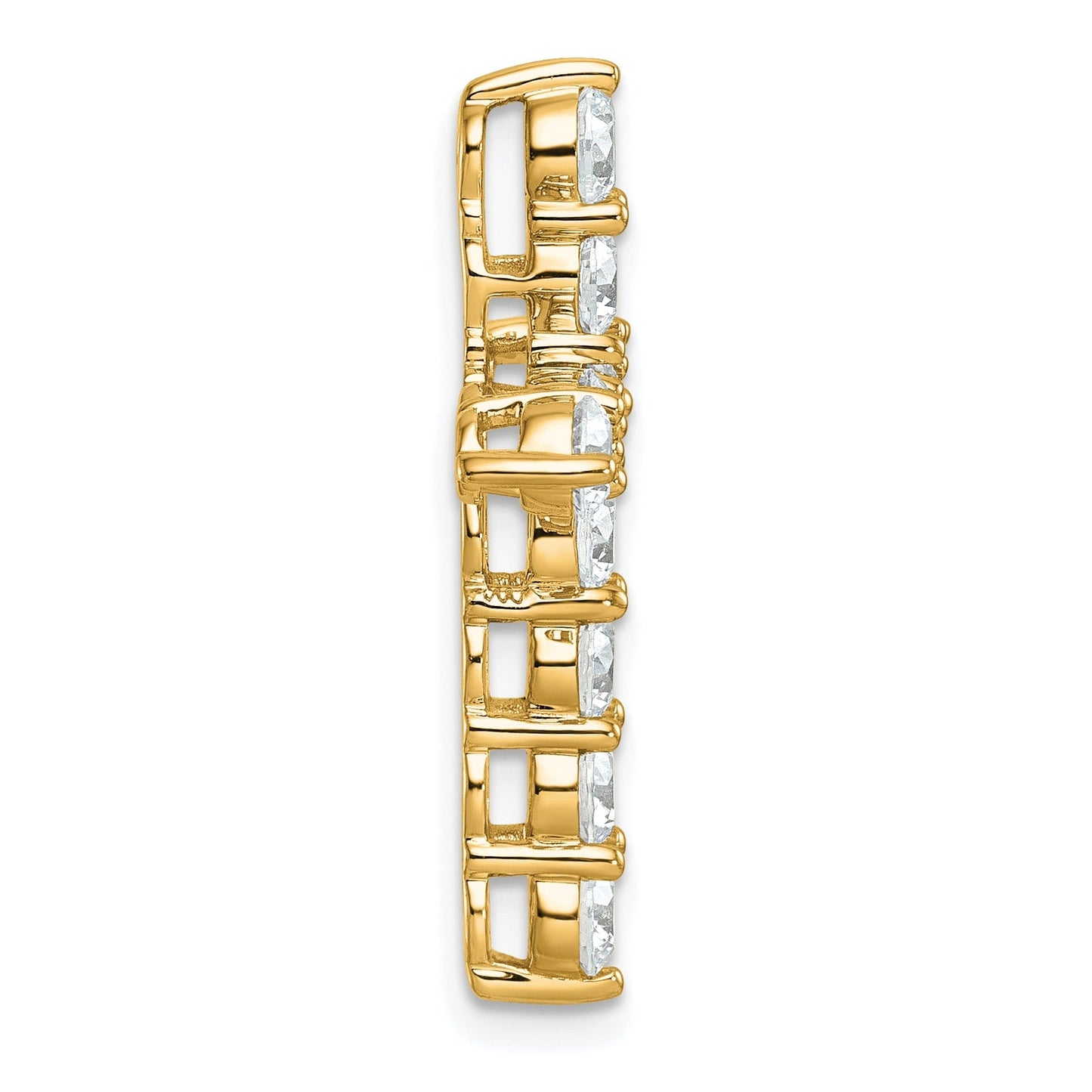 14k Gold Lab Grown Diamond Cross Chain Slide Pendant