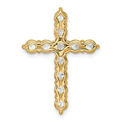 14k Gold Lab Grown Diamond Cross Chain Slide Pendant