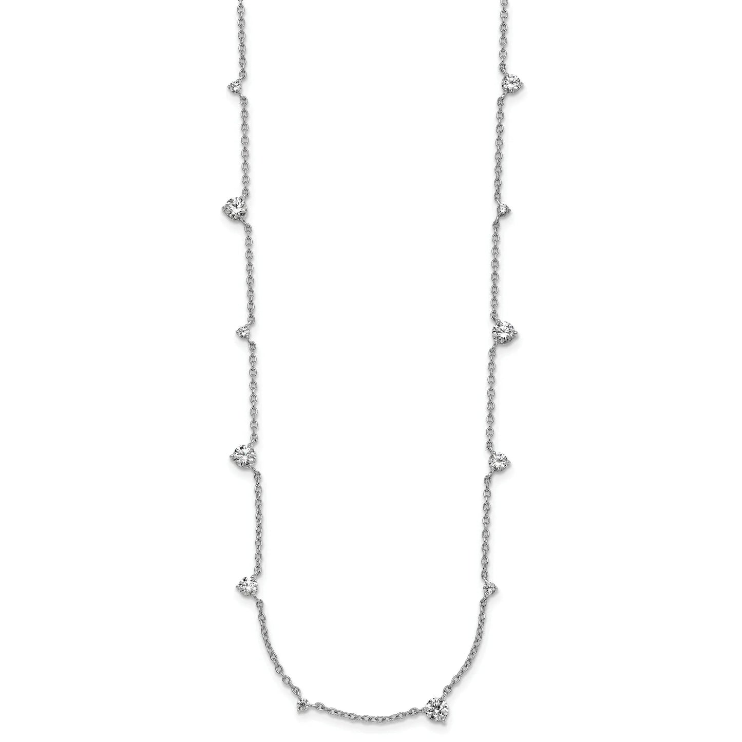 14k Gold Lab Grown Diamond Multi Station Necklaces