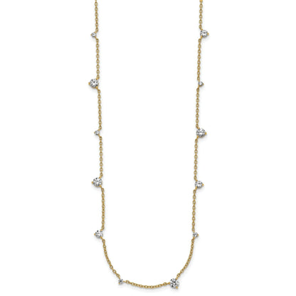 14k Gold Lab Grown Diamond Multi Station Necklaces