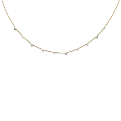 14k Gold Lab Grown Diamond Multi Station Necklaces