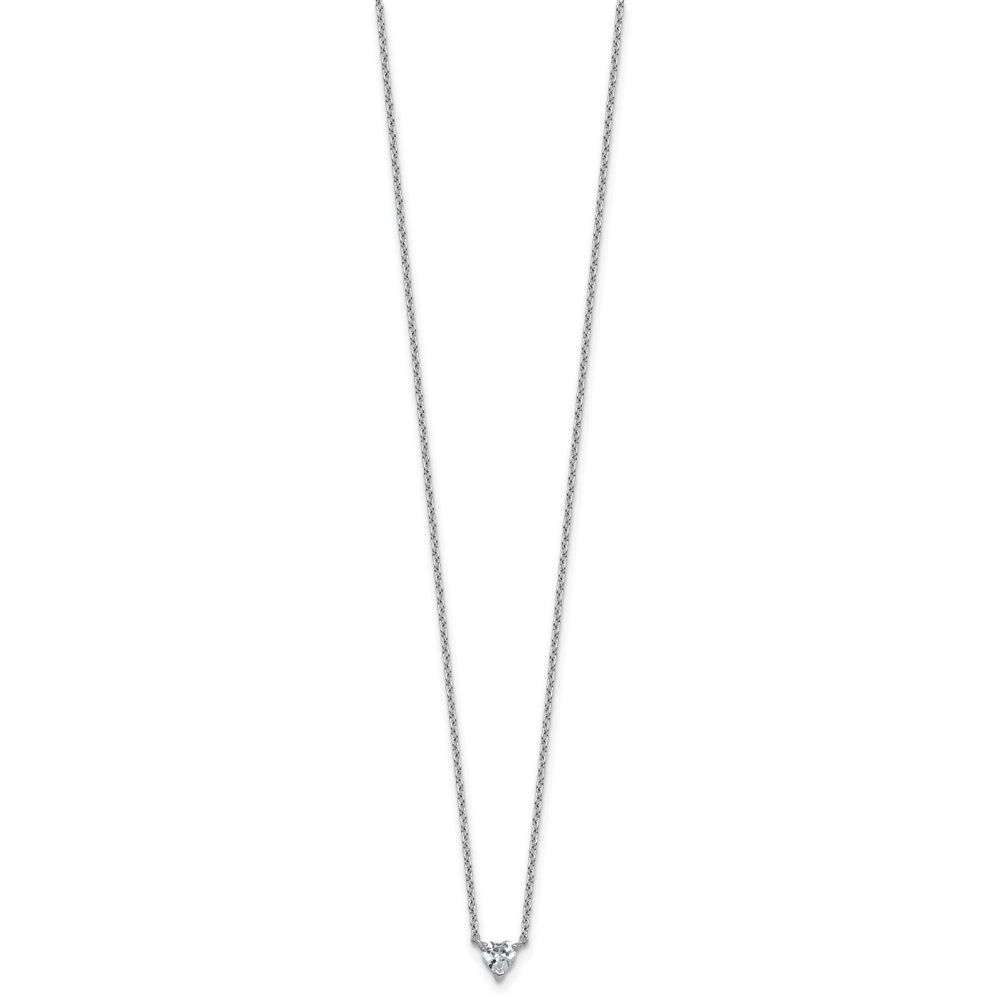 14k Gold Lab Grown Diamond Solitaire Heart Necklace