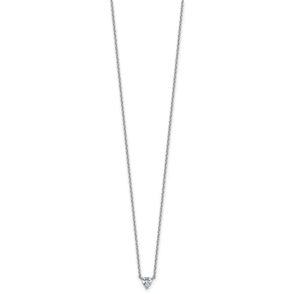 14k Gold Lab Grown Diamond Solitaire Heart Necklace