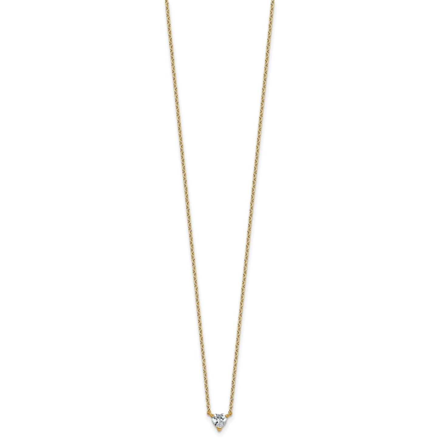 14k Gold Lab Grown Diamond Solitaire Heart Necklace