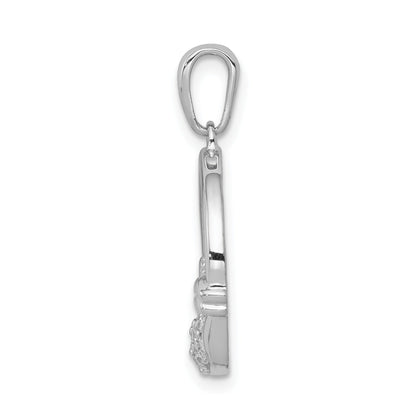 Lab Grown Diamond Claddagh Circle Pendant 14k Gold