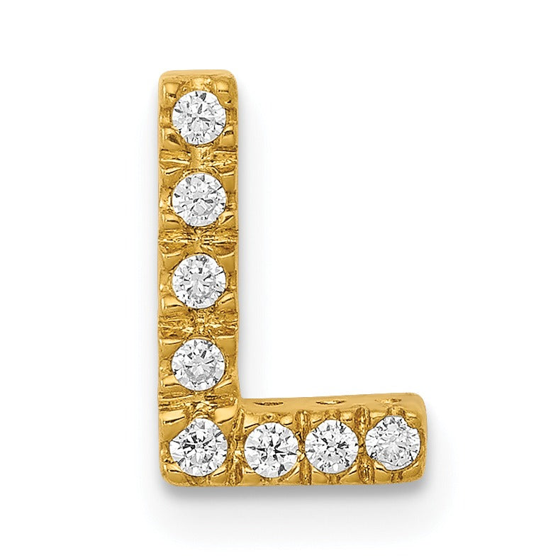 Natural Diamond Initial Charm Pendant