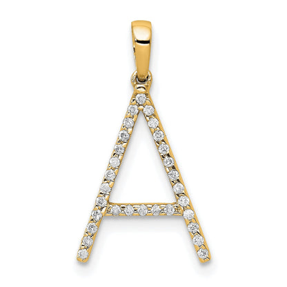 14k Gold Diamond Initial Pendant