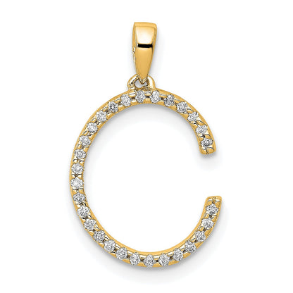 14k Gold Diamond Initial Pendant
