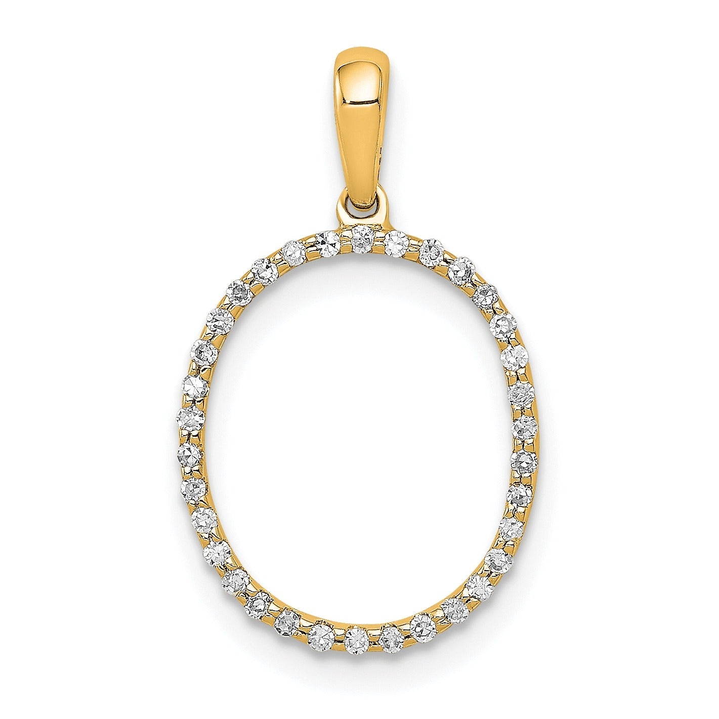 14k Gold Diamond Initial Pendant