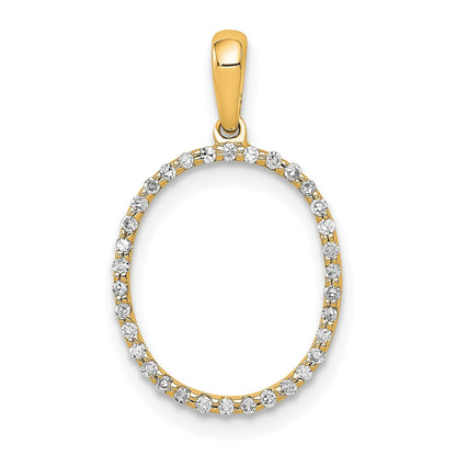 14k Gold Diamond Initial Pendant