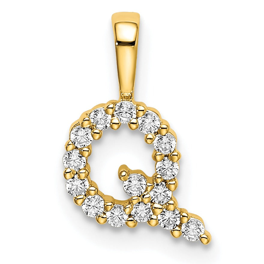 Natural Diamond Initial Pave Pendants