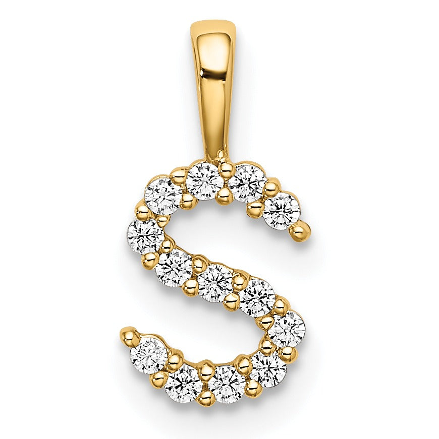 Natural Diamond Initial Pave Pendants
