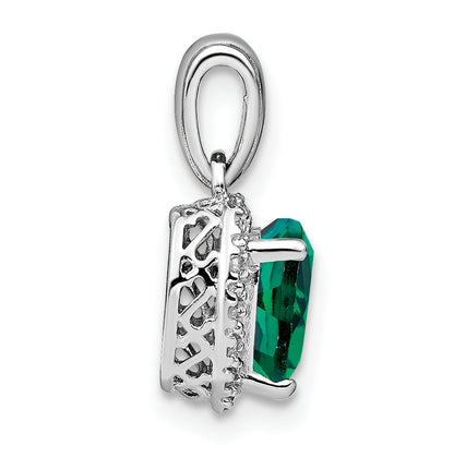 Heart Gemstone and Diamond Halo Pendant