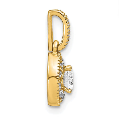 14k Gold Lab Diamond Oval Vintage Pendant 1/2 ct