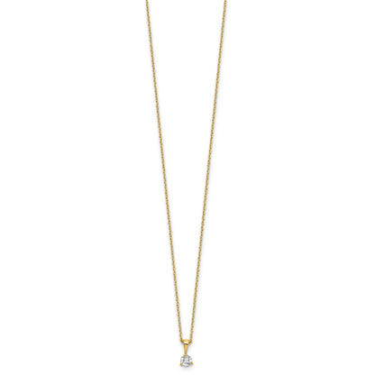 14k Gold Lab Grown Diamond Solitaire Pendant Necklace