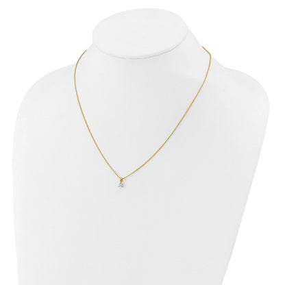 14k Gold Lab Grown Diamond Solitaire Pendant Necklace