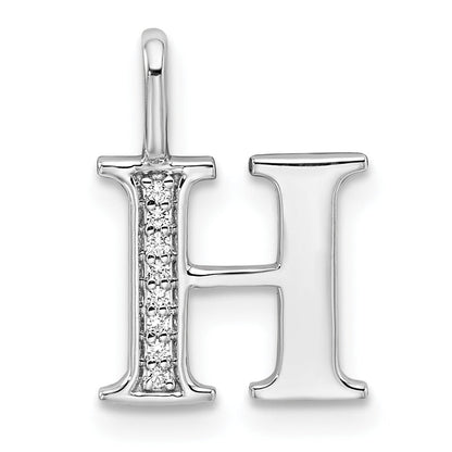 Natural Diamond Initial Letter 14k Gold Pendant