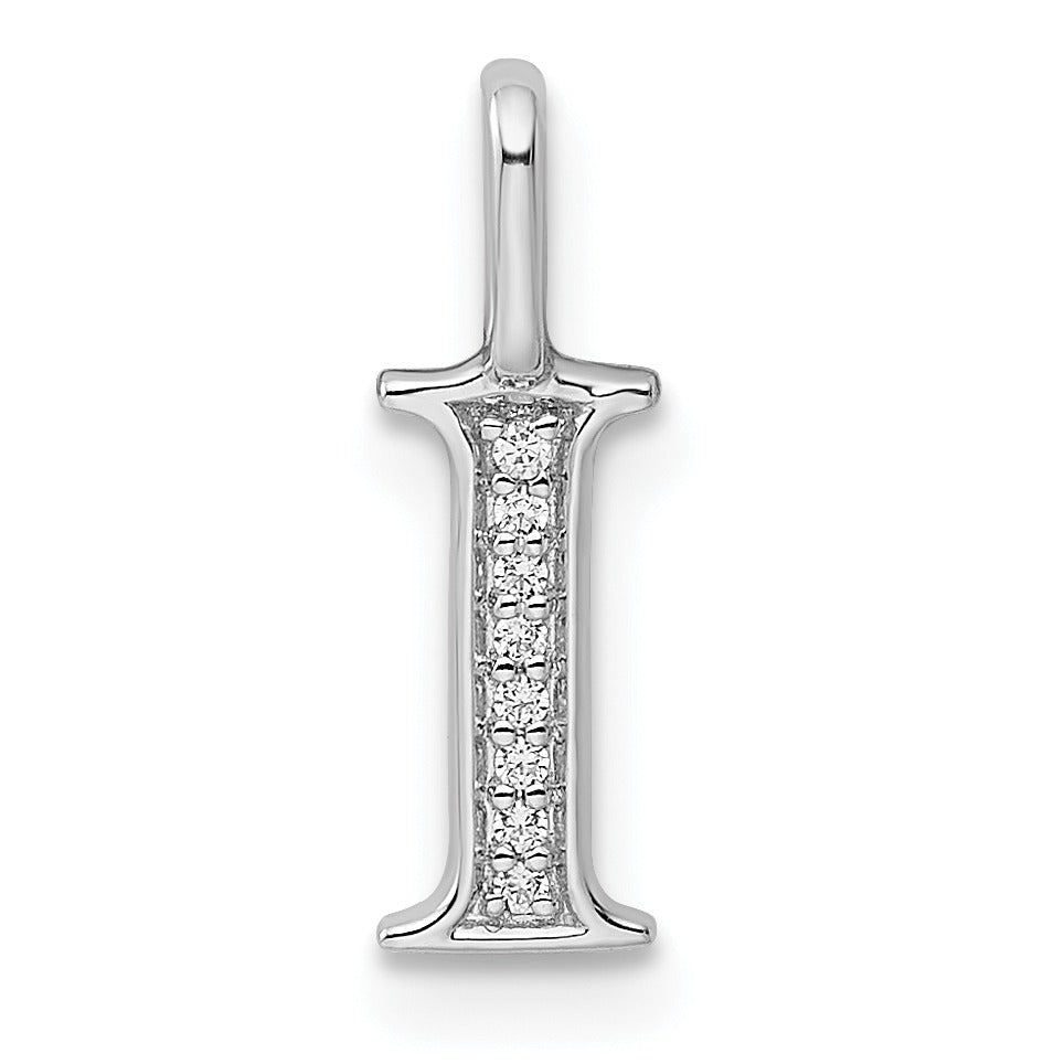 Natural Diamond Initial Letter 14k Gold Pendant