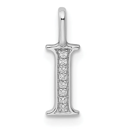 Natural Diamond Initial Letter 14k Gold Pendant