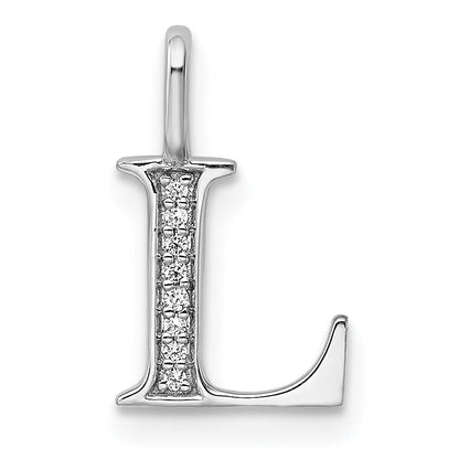 Natural Diamond Initial Letter 14k Gold Pendant