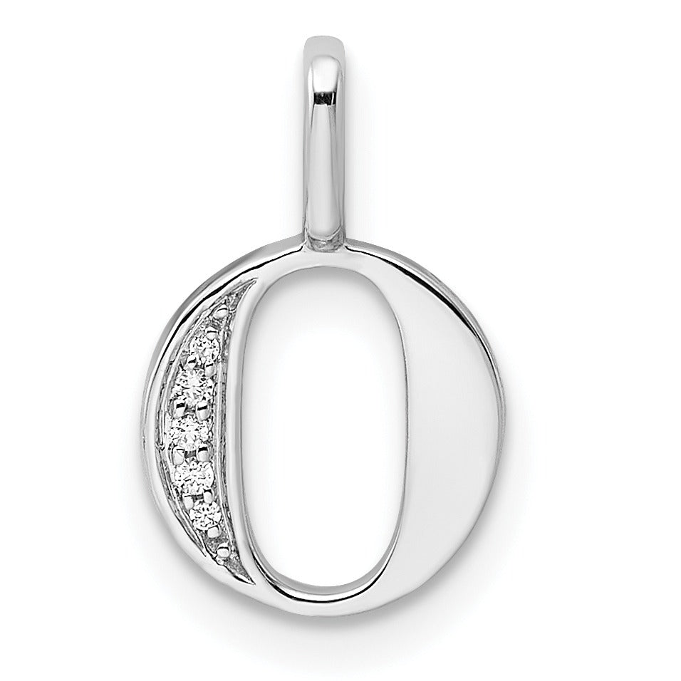 Natural Diamond Initial Letter 14k Gold Pendant