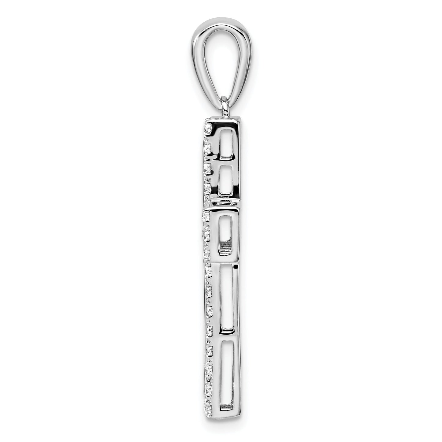 14K Gold Lab Diamond Cross Pendant