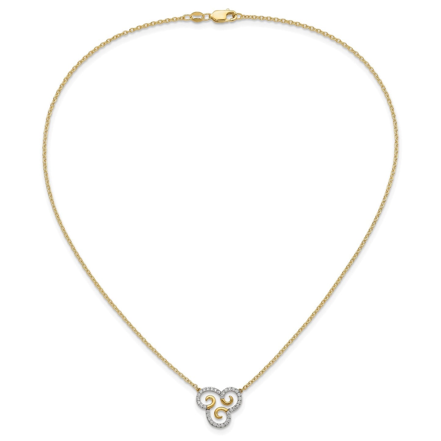 14k 1/4 carat Lab Grown Diamond Complete Swirl Necklace
