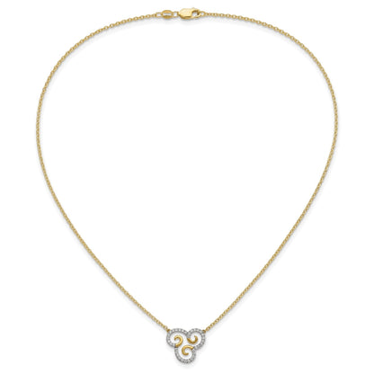 14k 1/4 carat Lab Grown Diamond Complete Swirl Necklace