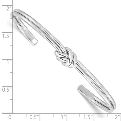 Sterling Silver Knot Cuff Bangle Bracelet