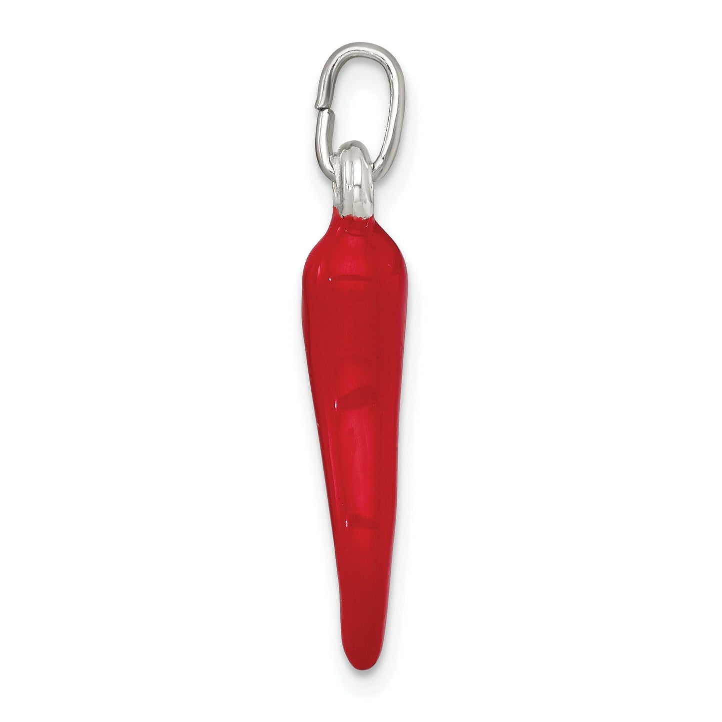 Red Enamel Italian Horn Pendant Only