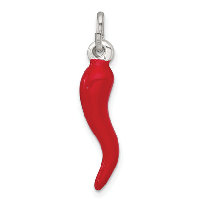 Red Enamel Italian Horn Pendant Only