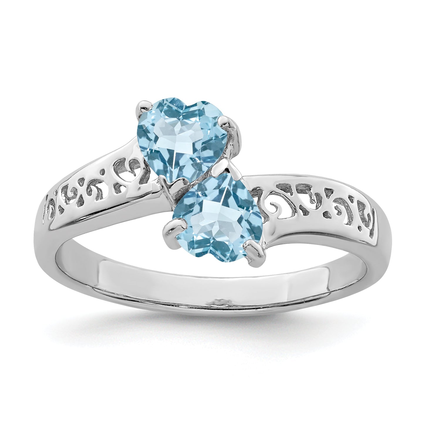 0.85 Ct Heart Purple Amethyst Prong Silver Promise Ring
