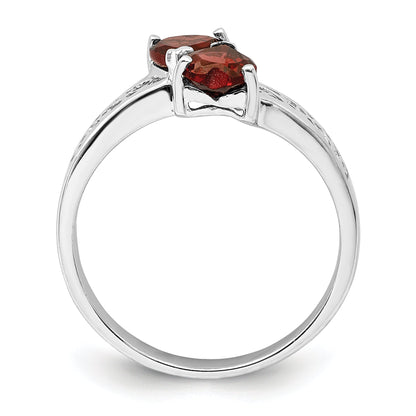 0.85 Ct Heart Purple Amethyst Prong Silver Promise Ring