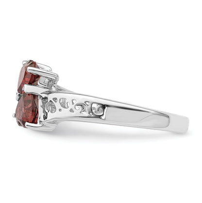 0.85 Ct Heart Purple Amethyst Prong Silver Promise Ring