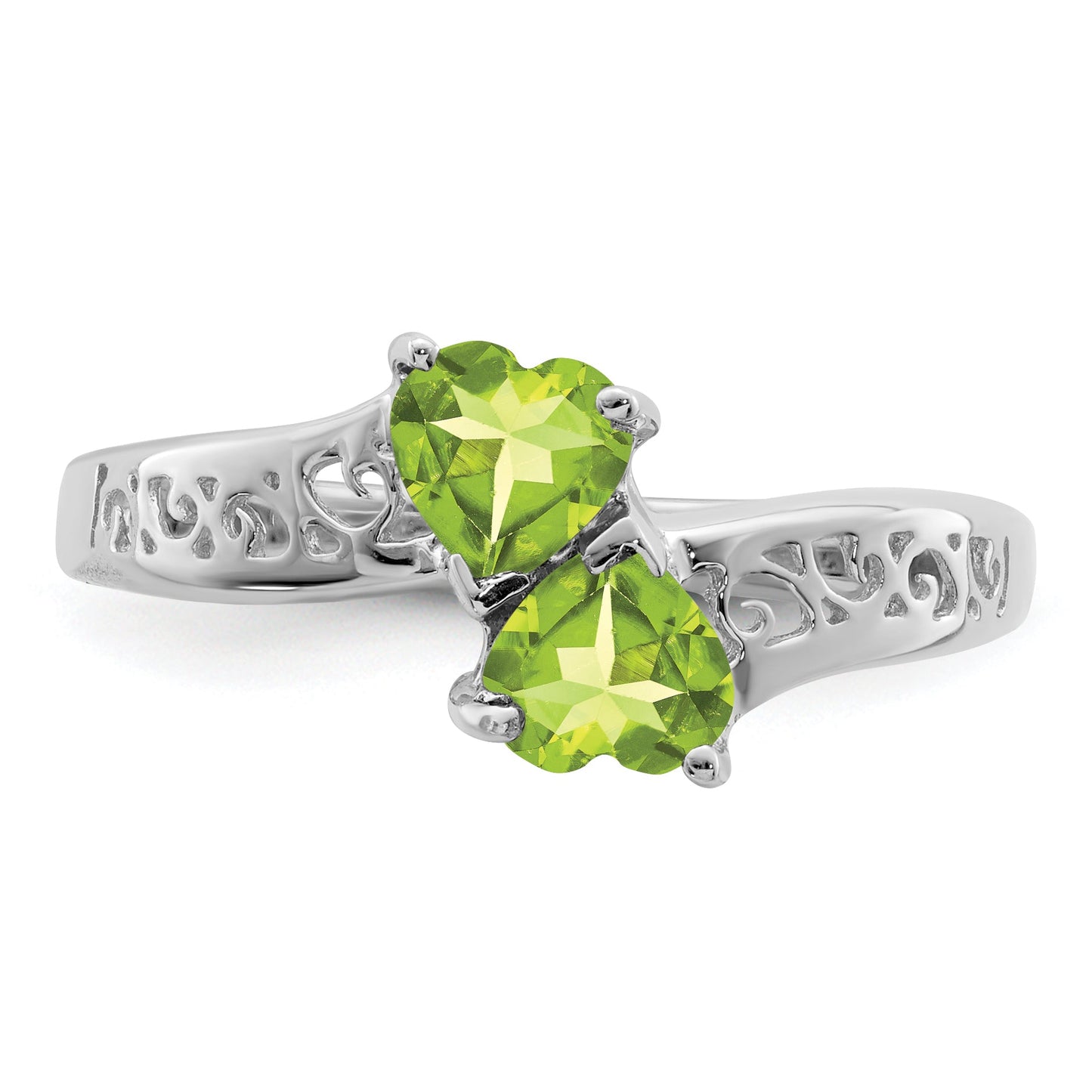 0.85 Ct Heart Purple Amethyst Prong Silver Promise Ring