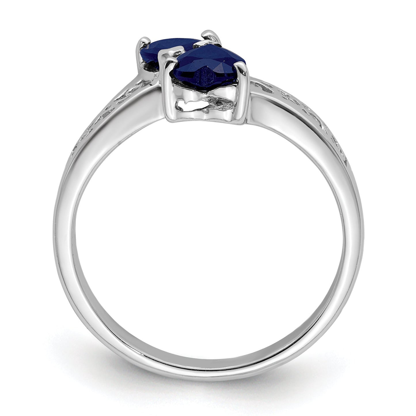 0.85 Ct Heart Purple Amethyst Prong Silver Promise Ring