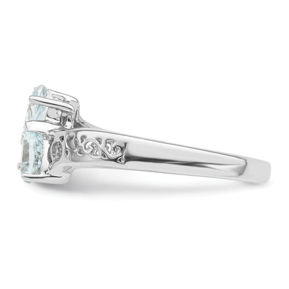 0.85 Ct Heart Purple Amethyst Prong Silver Promise Ring