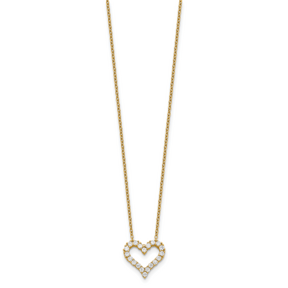 Sterling Silver CZ Heart Necklace